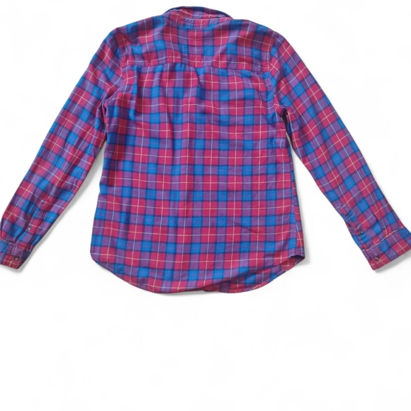 Hollister Plaid 100% Cotton Shirt Women’s Large Y2K Lightweight Fall Layer - Picture 2 of 7